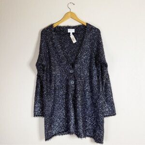 ALICE MCCALL purple metallic eyelash v-neck Infinity cardigan sweater SIZE 4